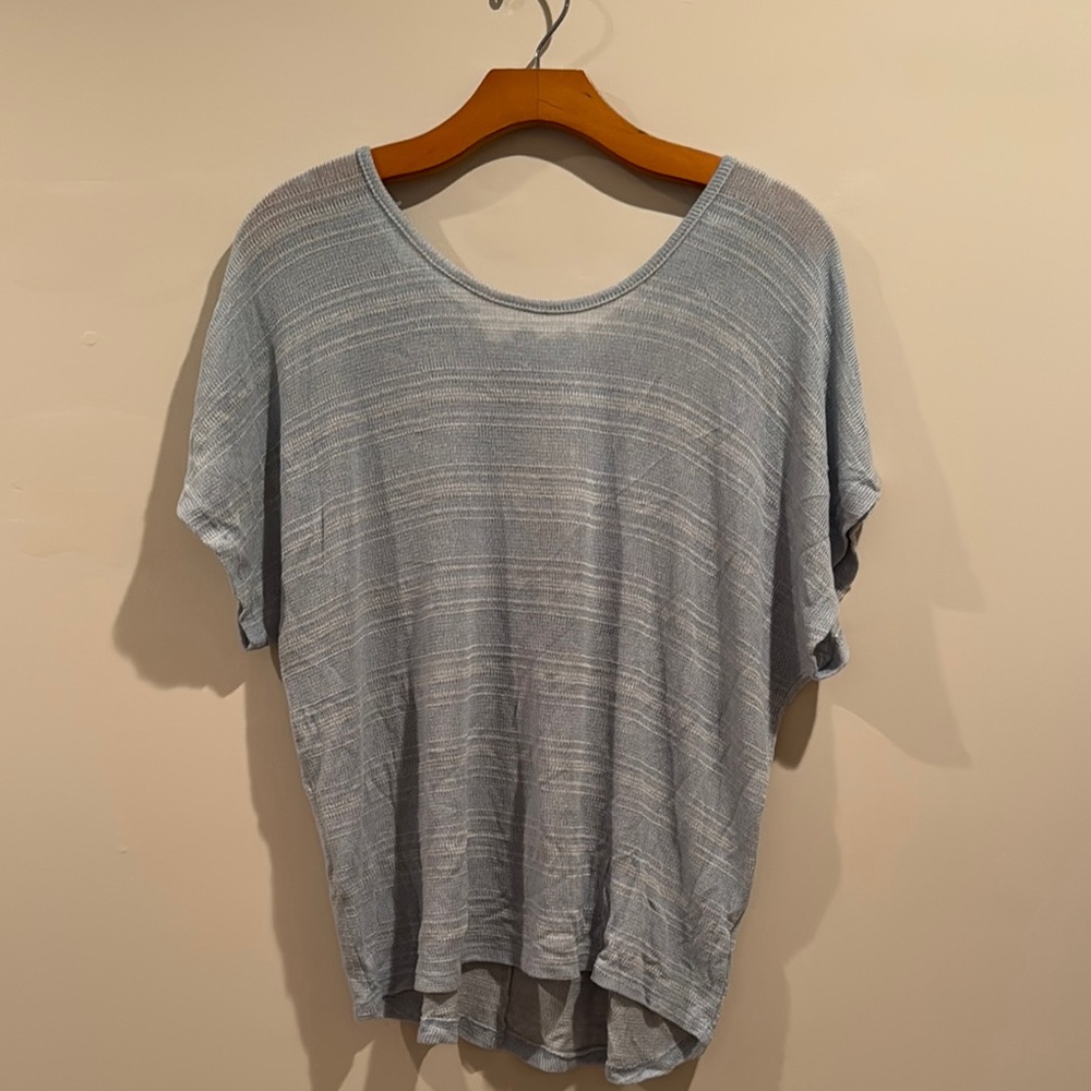Light Blue Boxy Short Sleeve Tee with Relaxed Fit